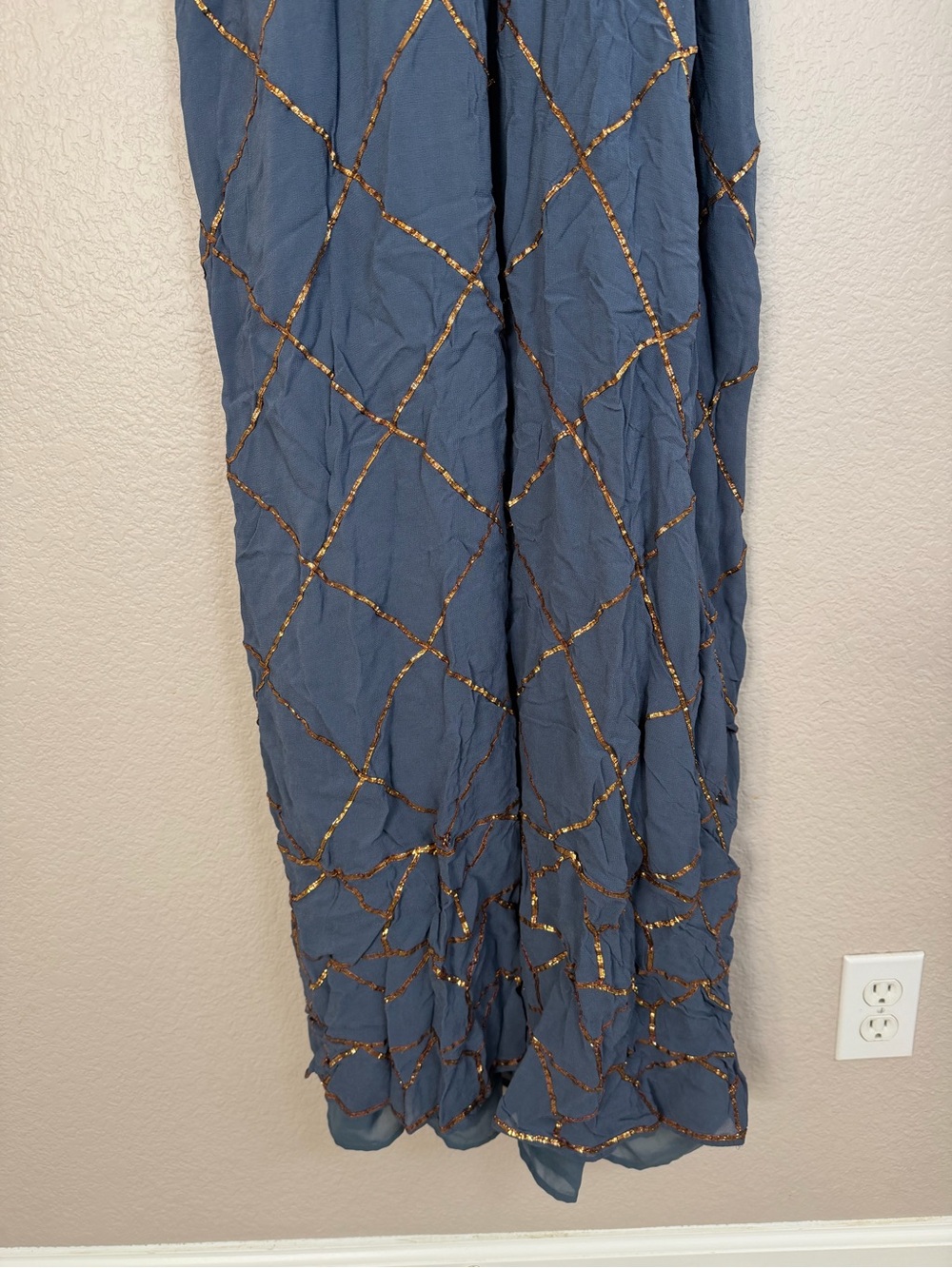 Free People Smoke & Mirrors Chiffon Embellished Maxi Dress size 10 RARE - Picture 8 of 13